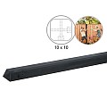 Betonpaal glad met diamantkop 10x10x310 cm, antraciet ongecoat, hoekpaal t.b.v. 2 betonplaten