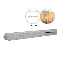 Betonpaal stampbeton 10x10x180 cm, grijs tussenpaal t.b.v. scherm 90 cm hoog