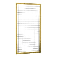 Eco gaastrellis met maas 7.5x7.5 cm, in grenen raamwerk 4.5x4.5 cm, 90x180 cm, groen geïmpregneerd